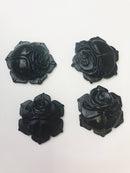 hand carved black jade flower pendantdiameter