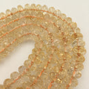 natural citrine faceted rondelle beads