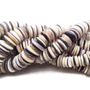 Graduated Purple White Conch Shell Flat Rondelle Discs Beads 8-15mm 15.5" Strand