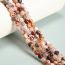 Natural Cherry Flower Sakura Agate Smooth Round Beads Size 4mm 6mm 8mm 15.5'' Strand