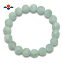 green moonstone matte round elastic bracelet