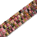 Natural Multi Tourmaline Faceted Rondelle Beads Size 2.5x4mm 4x6mm 15.5'' Strand