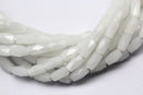 white opaque crystal glass faceted rice beads