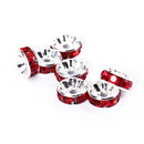 light siam red rhinestone rondelle spacers