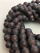 garnet matte round beads