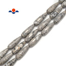 Gray Map Jasper Faceted Teardrop Beads Size 10x30mm 15.5" Strand