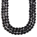 Black Onyx Faceted Oval Shape Beads Size 6x8mm 8x10mm 15.5'' Strand