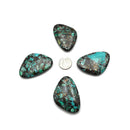 Blue Chrysocolla With Gold Matrix Pendant Irregular Shape 30x45mm Sold By Piece