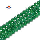 Green Agate Faceted Round Beads Size 8mm 10mm 15.5'' Strand