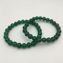 green dyed jade bracelet smooth round