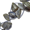 labradorite smooth flat back leaf beads small medium large