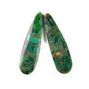 Natural Malachite With Pyrite Pendant Earrings Sold Per Pair