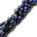 natural sodalite smooth round beads