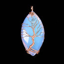 Gemstone Tree Pendant Copper Wire Wrap Eye Shape Size 25X60mm Sold Per Piece