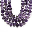 natural amethyst faceted nugget chunk beads