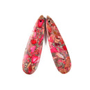 Hot Pink Sea Sediment Jasper Pendant Earrings Sold Per Pair