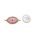 evil eye charm gold silver plated copper with rhinestones