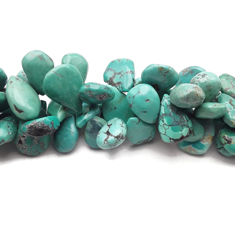 Genuine Natural Green Turquoise Teardrop Beads 12x16mm 13x18mm 15x20mm 15.5"Strd