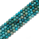 Green Blue Genuine Turquoise Smooth Round Beads Size 8 mm to 9.8mm 15.5'' Str