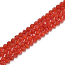 Carnelian Faceted Start Cut Beads Size 8mm 15.5'' Strand