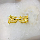 light gold plated copper with micro pave clear zircon clasp