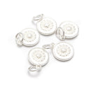 925 Sterling Silver Sunflower Charm Pendant Size 11x12mm 3Pcs Per Bag