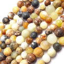 natural xiuyan flower jade matte round beads