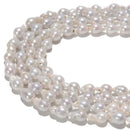 White Fresh Water Akoya Pearl Teardrop Beads Size 6x8mm-8x10mm 15.5'' Strand