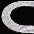Clear Cubic Zirconia Faceted Rondelle Beads Size 2x3mm 15.5'' Strand