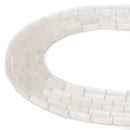 Natural Selenite Cylinder Tube Beads Size 4x13mm 15.5'' Strand