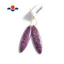 purple lepidolite pendant earrings oval shape