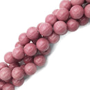 Petrified Rhodonite Smooth Round Beads Size 6mm 8mm 10mm 15.5" Strand