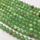 green flower jade smooth round beads
