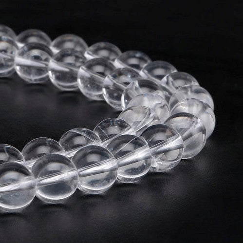Clear Crystal Quartz Beads - Nature Stone - Smooth Round 10mm (Sold Per - Foto 2