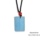 Crystal Gemstone Rough Chunk Point Pendant 24'' Adjustable Necklace Aquamarine, Amethyst, Rose Quartz, Lemon Quartz, Citrine, Lemon Jade