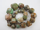 green jasper graduated faceted nugget chunk beads