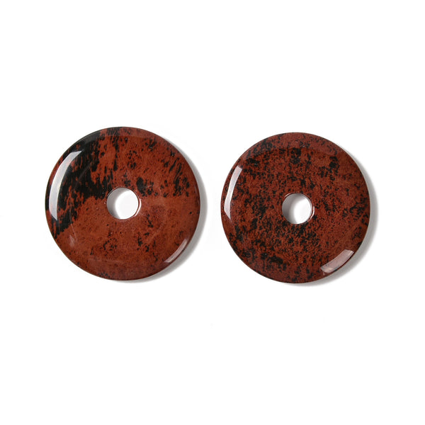 Natural Mahogany Obsidian Donut Circle Pendant Size 55mm 60mm Sold per Piece