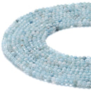 natural aquamarine faceted round beads