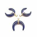 Lapis Lazuli Crescent Moon Pendant 33x33mm Sold Per Piece