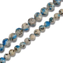 K2 Jasper Faceted Round Beads Size 8mm 10mm 15.5'' Strand