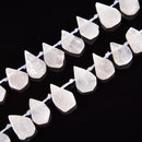Natural White Moonstone Side Drill Teardrop Beads 8-12mm x12-15mm 15.5'' Strand