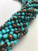 bronzite turquoise smooth round beads