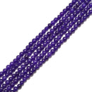 Dark Purple Dyed Jade Smooth Round Beads 3.5mm 15.5" Strand
