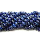 Natural Lapis Faceted Rondelle Wheel Discs Beads 6x12mm 15.5" Strand