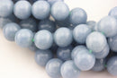 natural angelite smooth round beads