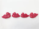 red bamboo coral hand carved duck pendant