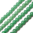 Aventurine Green Color Dyed Jade Faceted Round Beads 12mm 15.5" Strand