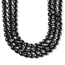 Natural Black Tourmaline Faceted Coin Beads Size 8mm 15.5'' Strand