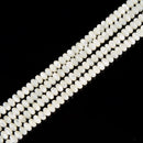 Iridescent White Mother of Pearl MOP Shell Rondelle Beads Size 3x4mm 4x6mm 15.5'' Strand