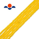 yellow dyed jade smooth round beads